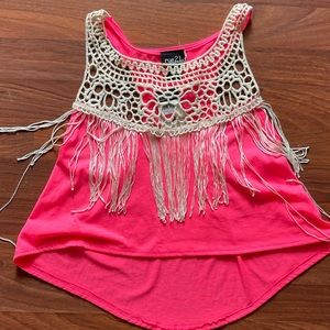 Neon Pink Festival Tank Top